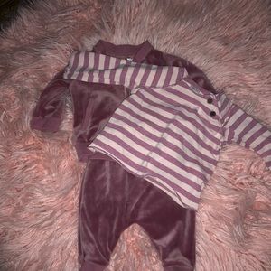 Dark pink velour jogging 3 piece